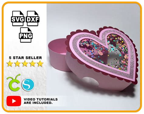 Heart Box Svg File For Cricut And Silhouette 3d Heart T Box Favour