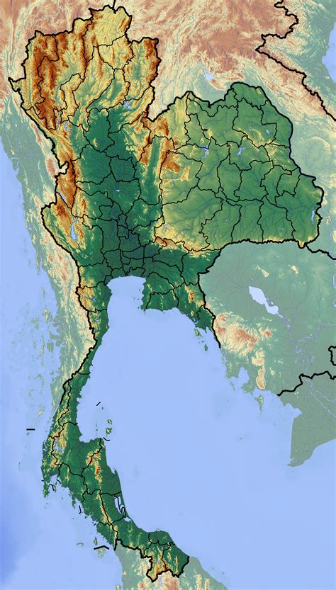 Physical Map Of Thailand Maps Database Source