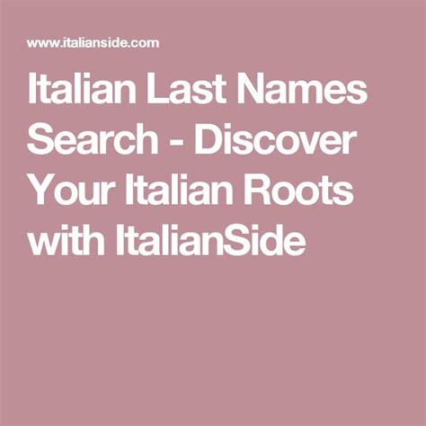 Italian Last Names Search Discover Your Italian Roots With