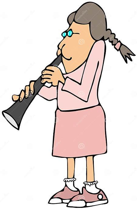 Girl Playing A Clarinet Stock Illustration Illustration Of Play 32068554