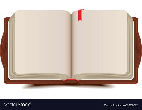 Open Book Diary With Bookmark Royalty Free Vector Image