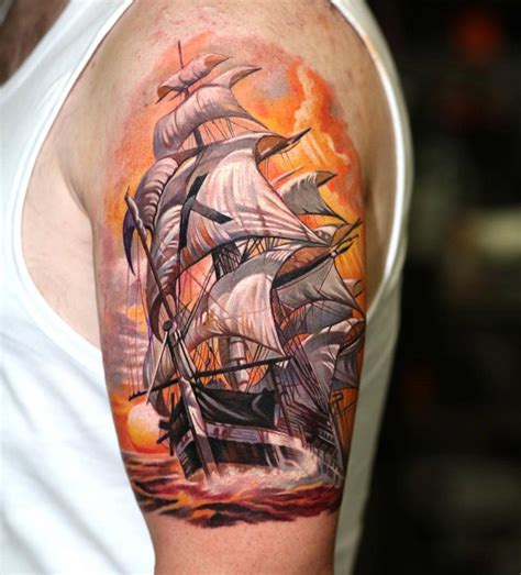 Sailing Ship Tattoo Navy Tattoos Sailor Tattoos Anchor Tattoos Boat