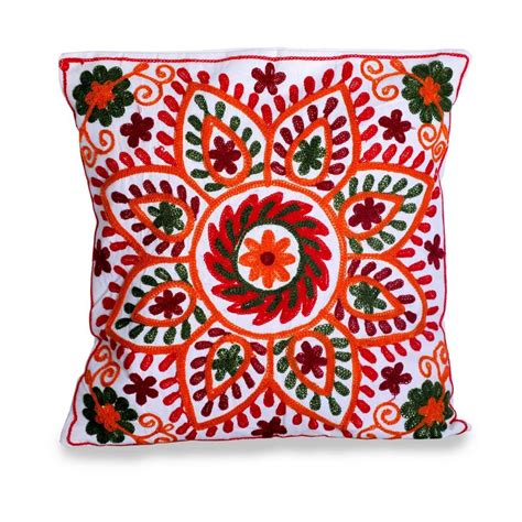 multicolor embroidery suzani cushion covers size 40 x 40 cm at rs 370 in ahmedabad