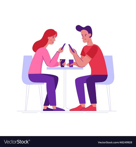 In Flat Linear Style Friends Drinking Coffee Vector Image