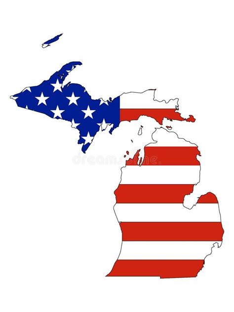 Mapa De Bandeira De Michigan Usa Ilustra O Do Vetor Ilustra O De Terra Bandeira