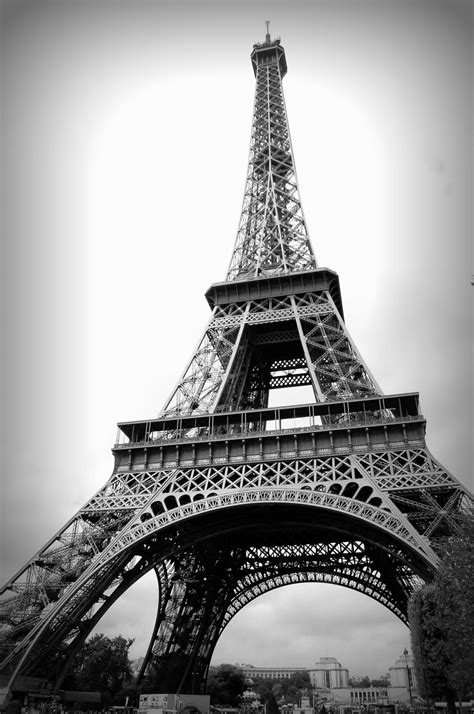 Bildet Svart Og Hvit Eiffeltårnet Paris Frankrike Tårn