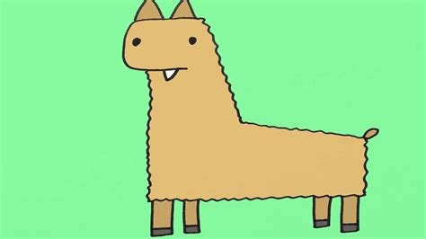 How To Draw A Llama Cartoon Step By Step Drawing For Kids Youtube