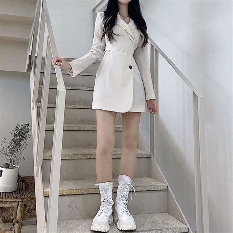 Asian Style Korean Style Ulzzang Korean Fashion Mahe Ootd Dresses With Sleeves Long