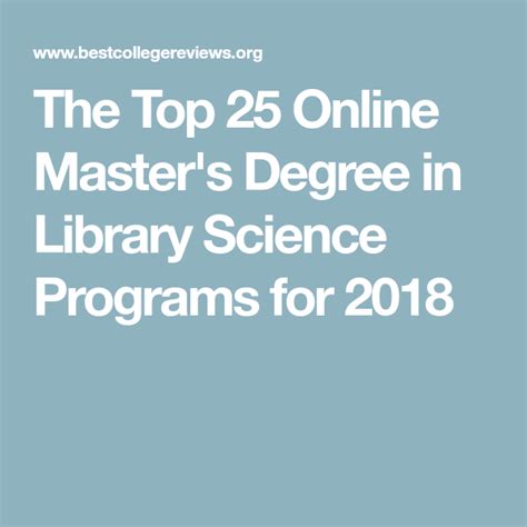 The Top 25 Online Masters Degree In Library Science Programs For 2018