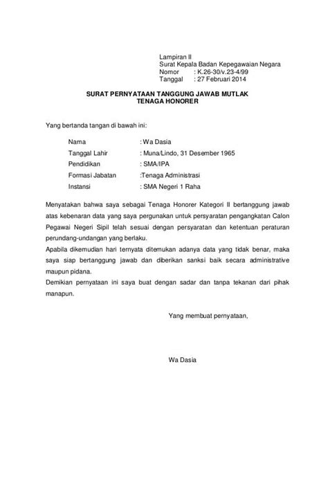 Contoh Surat Lepas Tanggung Jawab