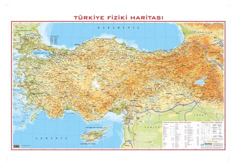 Türkiye Fiziki Haritası 70x100cm 50 00 TL Kdv Türkiye Fiziki