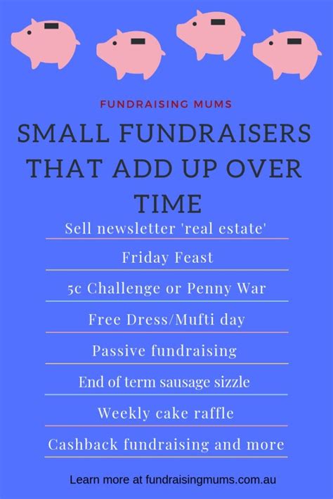 Small Fundraising Ideas That Add Up Over Time Fundraising Mums