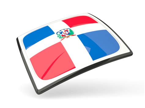 Thin Square Icon Illustration Of Flag Of Dominican Republic