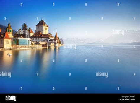 Oberhofen Castle On The Lake Thun Switzerland Stock Photo Alamy