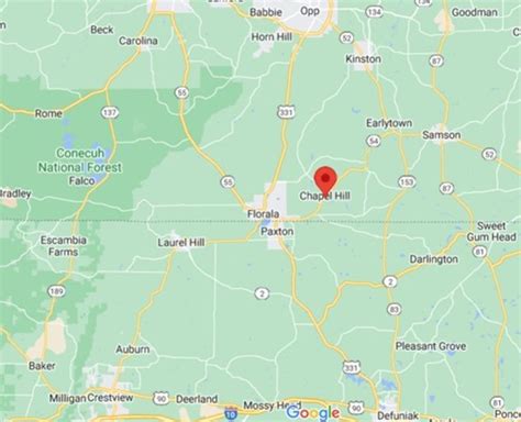 Chapel Hill Alabama Area Map More