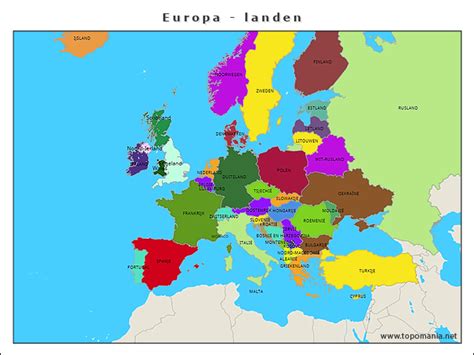 Topografie Europa Landen