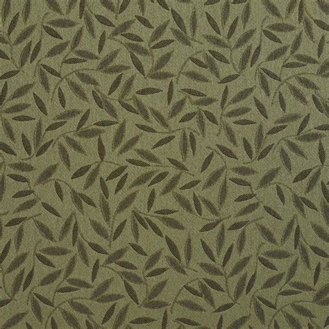 Green And Dark Green Floral Leaf Contract Grade Upholstery Fabric By