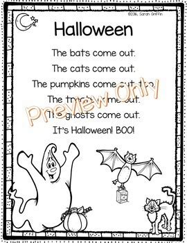 Halloween Poem by Little Learning Corner | Teachers Pay Teachers
