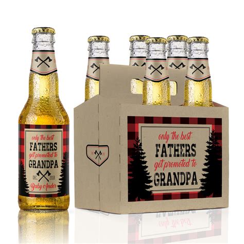 Lumberjack Beer Labels Announce Pregnancy New Grandpa Beer Etsy