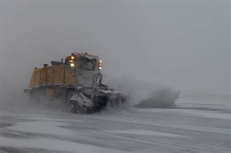 22nd Civil Engineering Squadron Clears Snow From The Flight Line