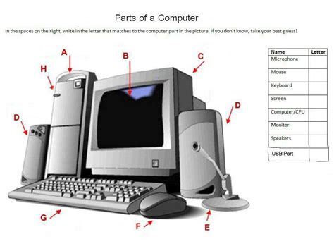 Computer Basic Parts Name Computer Hardware Computer Parts These