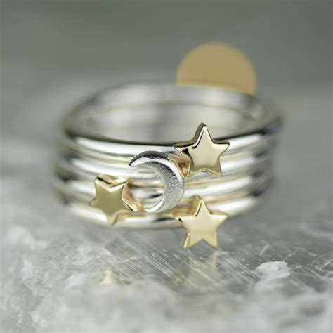 Handmade Silver And Gold Star Ring By Alison Moore Designs