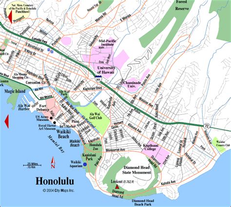 Honolulu Map Honolulu Map Honolulu Waikiki Waikiki