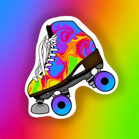 Rainbow Skate Sticker Pride Collection Roller Skating Etsy