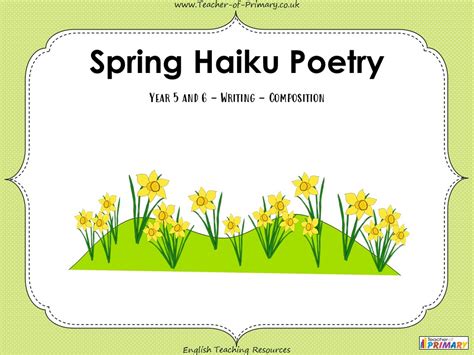 Spring Haiku Poetry Year 5 And 6 Teaching Resources