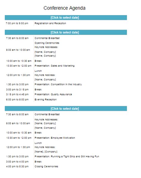 Conference Program Template | Free Word Templates
