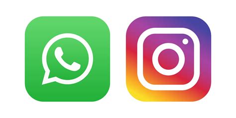 Conjunto De ícones De Cores De Mídia Social Do Whatsapp Instagram