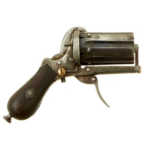 Original Belgian 7mm Pinfire Pocket Pepperbox Revolver With Ejector Ro