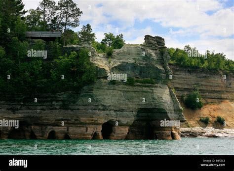 Miners Castle Pictured Rocks View From Lake Superior Stock Photo Alamy