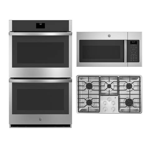 Shop GE 36-in Gas Cooktop and 30-in Smart Convection Double Wall Oven