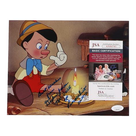 Dickie Jones Signed Pinocchio 8x10 Photo Inscribed Best Wishes From And The Voice Of