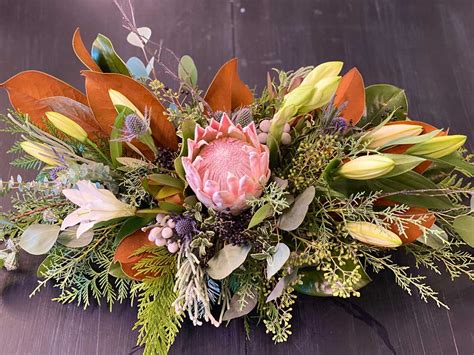Rustic Protea Centerpiece Marlow Floralworks Online Store