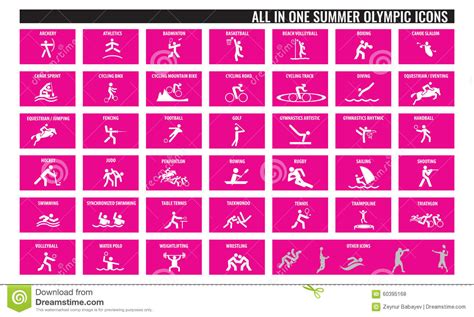 After the 2008 olympics the sports of baseball and softball were dropped from the program. All In One Summer Olympic Sport Icons Stock Vector ...