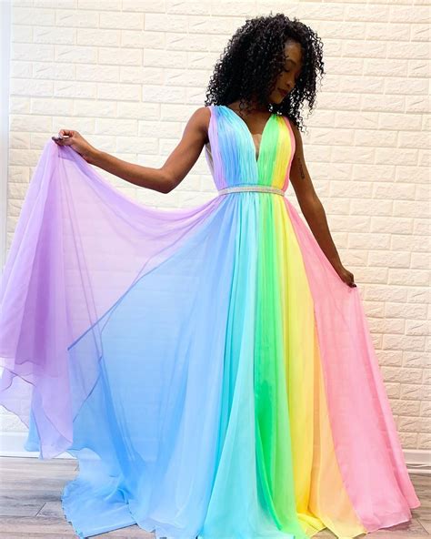 Long Prom Dresscharming Evening Dressprom Dresses In80 Rainbow Prom