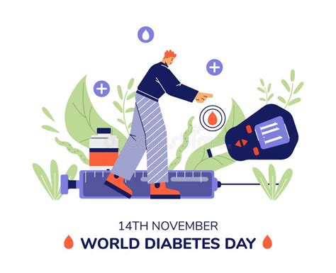 14 November World Diabetes Awareness Day Banner Or Poster Vector