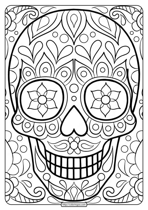 We have collected 36+ coloring page for adults skulls images of various designs for you to. Free Printable Sugar Skull Coloring Page