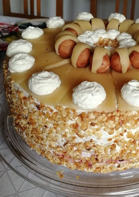 German Marzipan Hazelnut Cherry Cream Cake Recipe Cream Cake How