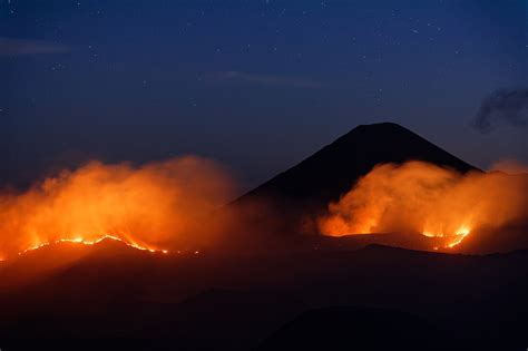 Glowing Lava At Gunung Bromo Volcano License Image 71348286