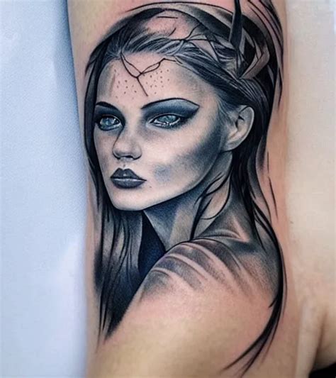 A Stunning Tattoo Of A Womans Face You Wont Be Able To Take Your Eyes Off
