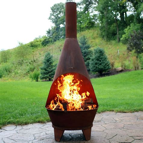 Sunnydaze Chiminea Fire Pit Large Outdoor Patio Wood Burning Mexican Style Backyard Fireplace