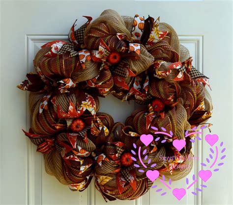 Remember that wreath i told you about? Fall Deco Mesh Wreath, Fall Pumpkin Wreath, Thanksgiving ...