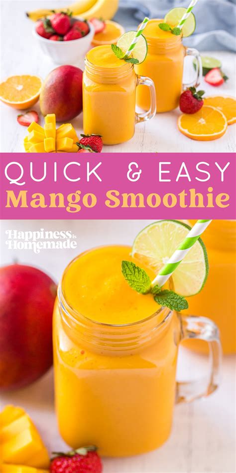 This Quick And Easy Mango Smoothie Recipe Is Made From Simple