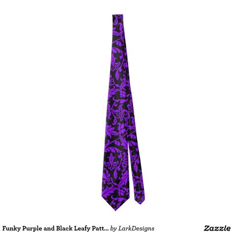 Funky Purple and Black Leafy Pattern Tie | Purple and black, Purple tie, Purple