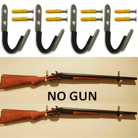 4x rifle holder musket brackets rifle wall mount display gun weapon hook multi purpose