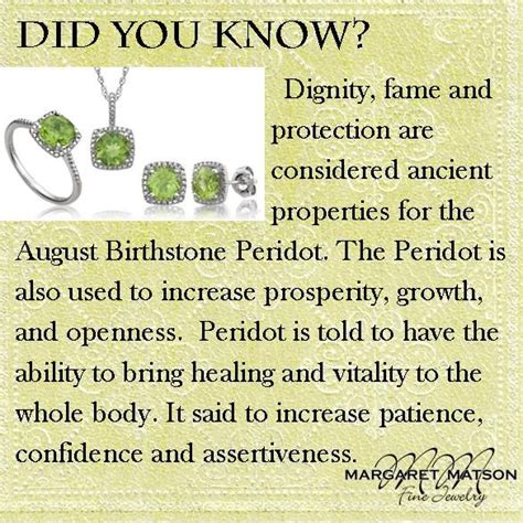 Fun Facts About August Birthstone Peridot August Birth Stone