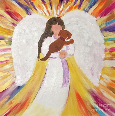 Guardian Angel For Dogs Painting By Kathleen Marver Fine Art America